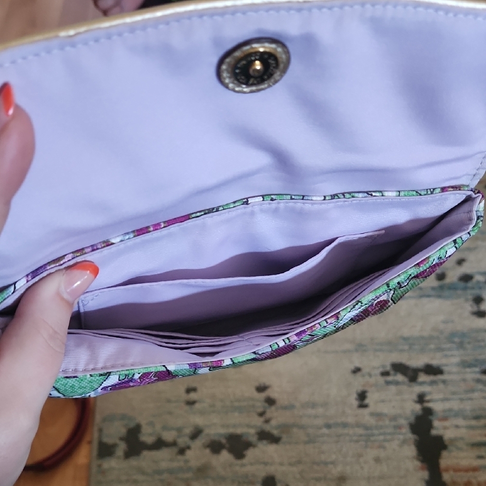 Coach Floral Wristlet Clutch - Purple, Green, and Cream - Picture 3 of 3